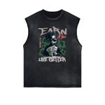 Camiseta africana tótem sin mangas desgastada