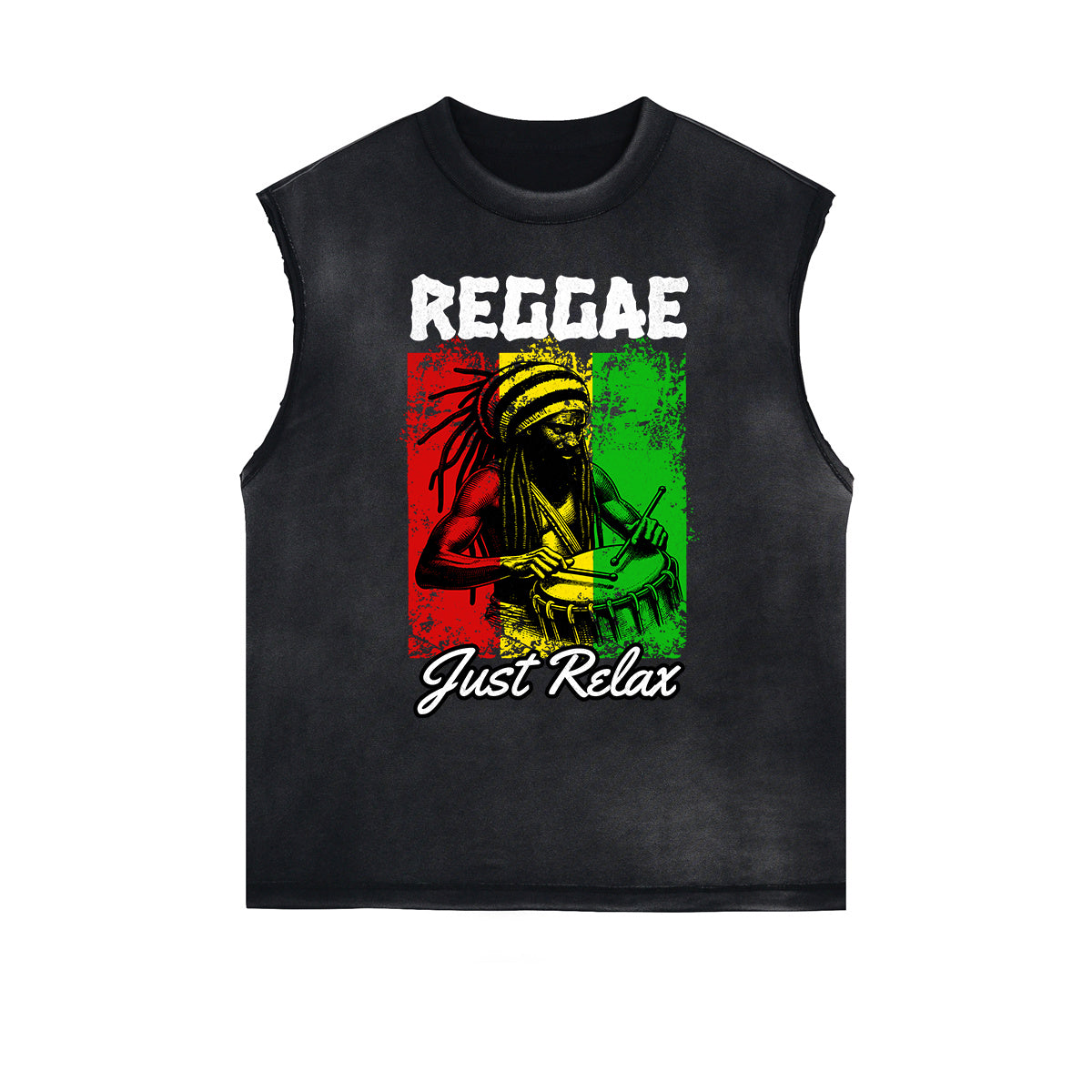 Camiseta africana tótem sin mangas desgastada