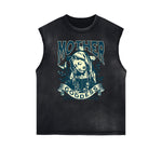 Distressed Sleeveless Gods & Faith Pattern Tee