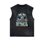 Distressed Sleeveless Gods & Faith Pattern Tee