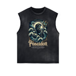 Distressed Sleeveless Gods & Faith Pattern Tee