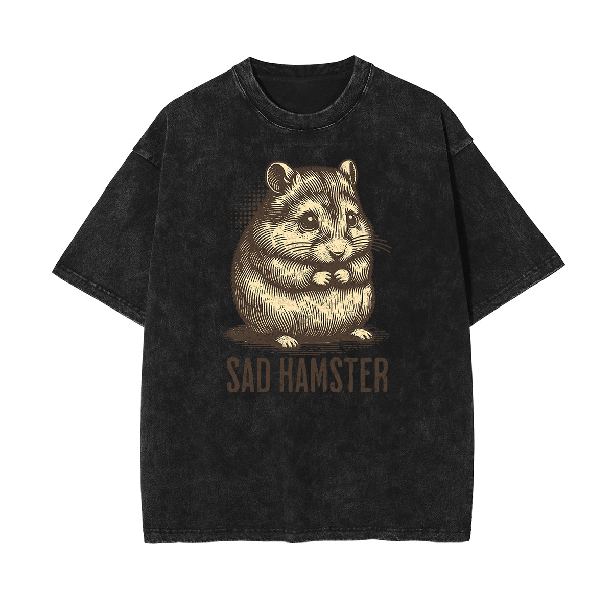 Camiseta con estampado de dibujos animados divertidos con lavado a la piedra
