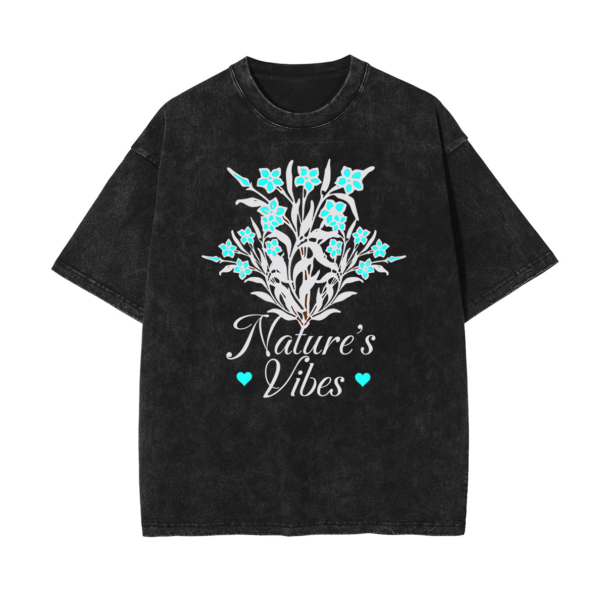 Camiseta con estampado de dibujos animados divertidos con lavado a la piedra