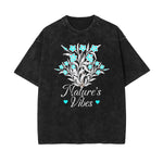 Camiseta con estampado de dibujos animados divertidos con lavado a la piedra