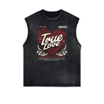 Camiseta sin mangas con estampado de mariposas desgastadas