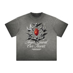 Vintage Frayed Fallen Angel Pattern Tee