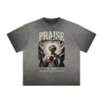 Vintage Frayed Fallen Angel Pattern Tee