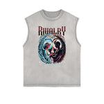 Camiseta sin mangas desgastada con estampado de ángel caído