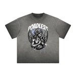 Vintage Frayed Fallen Angel Pattern Tee