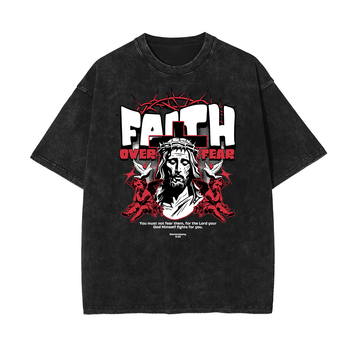 Washed Fallen Angel Graphic Cotton Tee