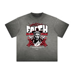 Vintage Frayed Fallen Angel Pattern Tee