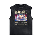 Camiseta sin mangas con gráfico de ángel caído con bordes deshilachados