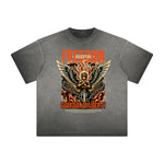 Vintage Frayed Fallen Angel Pattern Tee