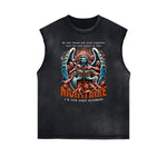 Camiseta sin mangas con gráfico de ángel caído con bordes deshilachados