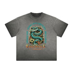 Camiseta gruesa con estampado floral descolorido