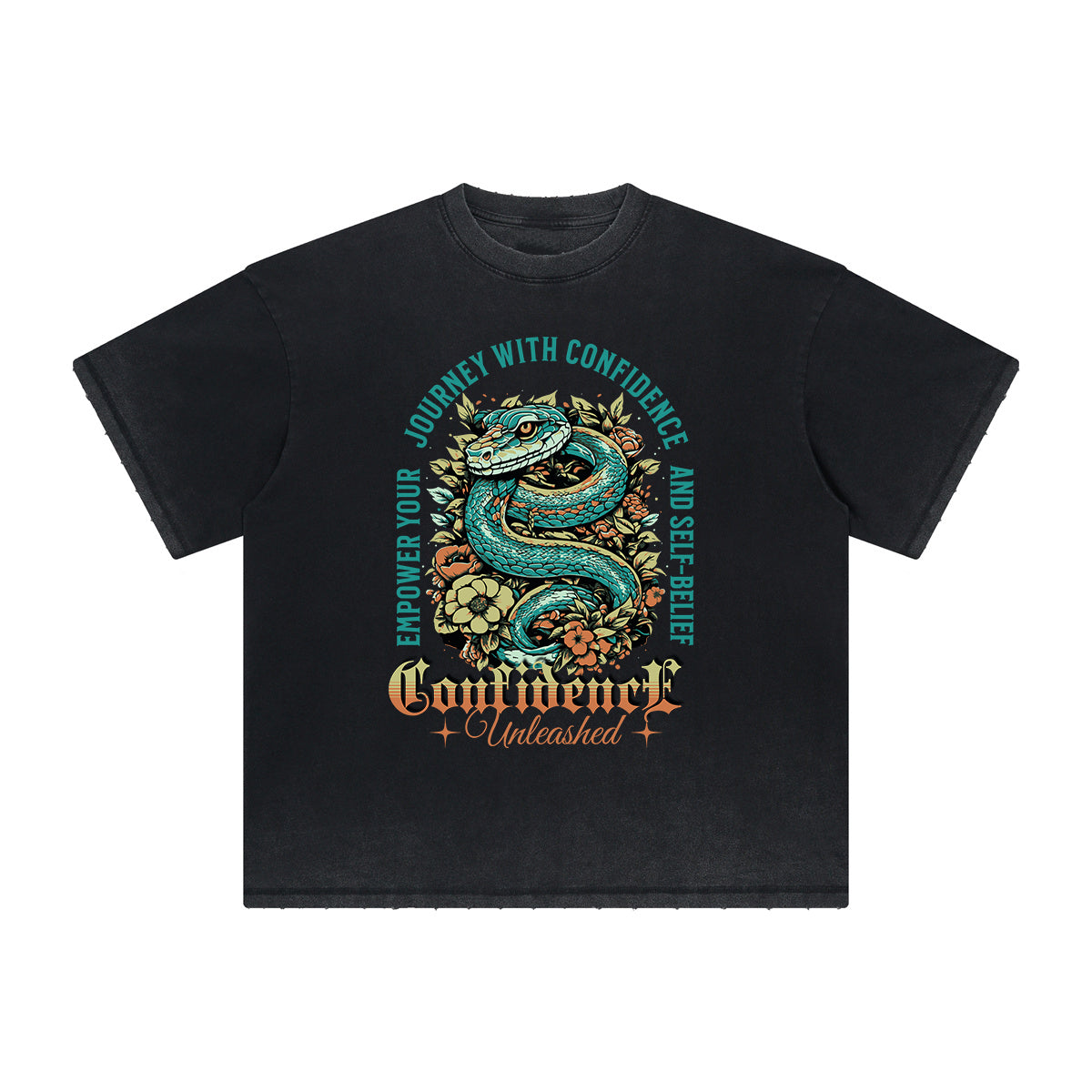 Camiseta vintage con estampado floral deshilachado