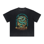 Camiseta vintage con estampado floral deshilachado