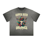 Camiseta gruesa con estampado floral descolorido