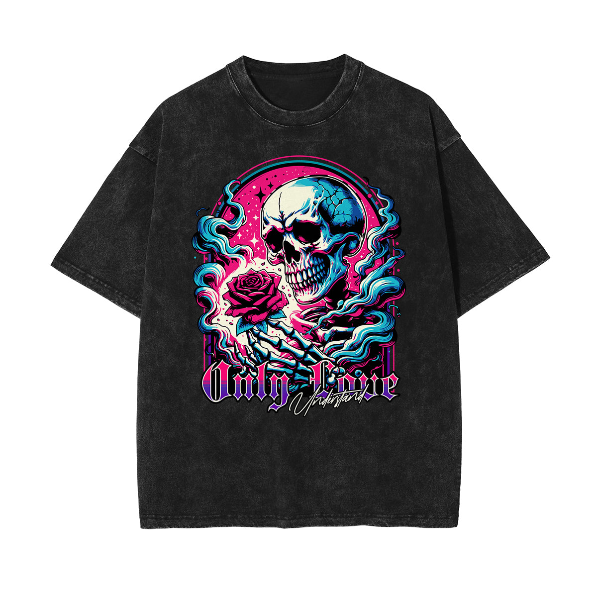Camiseta de algodón con estampado floral lavado