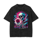 Camiseta de algodón con estampado floral lavado