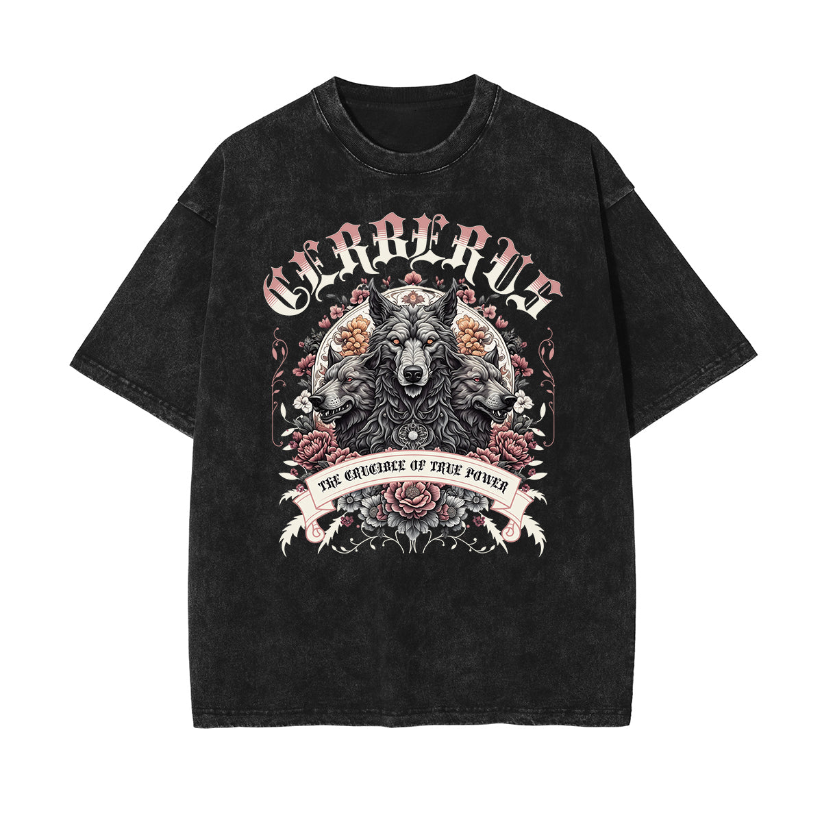 Camiseta de algodón con estampado floral lavado