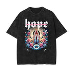 Camiseta de algodón con estampado floral lavado