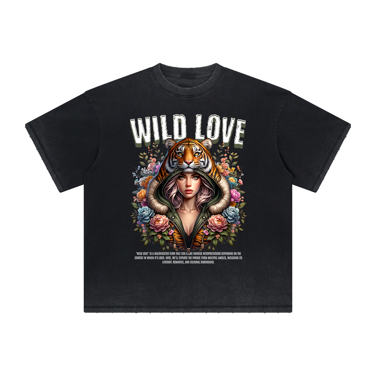 Camiseta vintage con estampado floral deshilachado