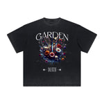 Camiseta vintage con estampado floral deshilachado