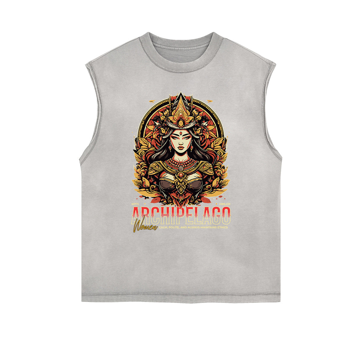 Camiseta sin mangas con estampado floral desgastado