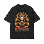 Camiseta de algodón con estampado floral lavado