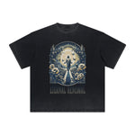 Camiseta vintage con estampado floral deshilachado