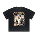 Thick Faded Gangster Style Graphic T Shirt