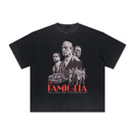 Thick Faded Gangster Style Graphic T Shirt