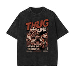 Stone Wash Gangster Style Pattern T Shirt
