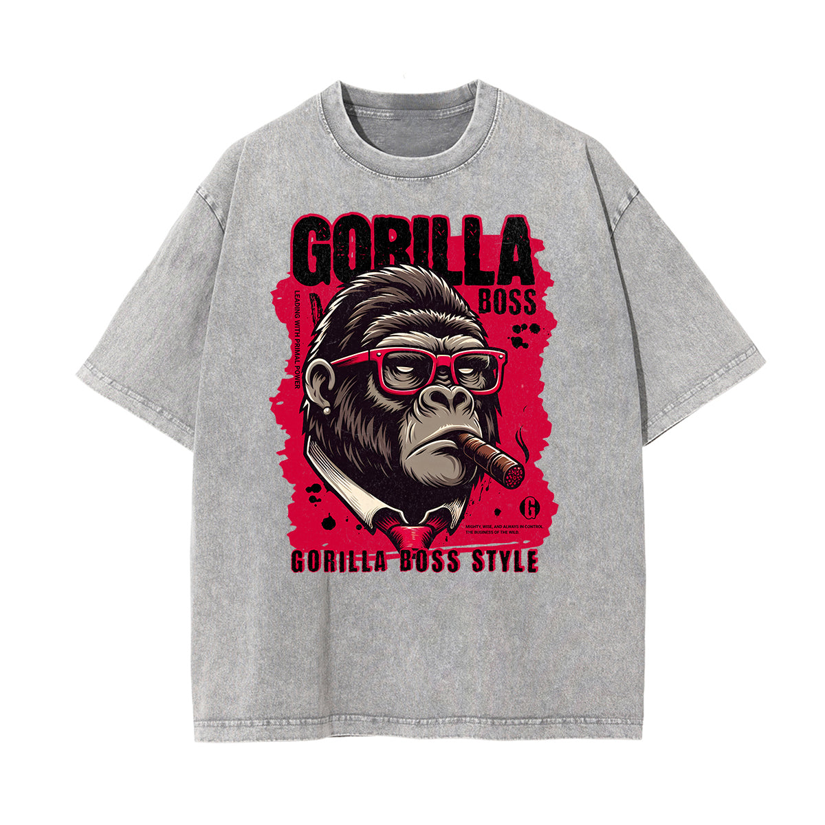 Washed Gangster Style Graphic Cotton Tee