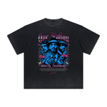 Thick Faded Gangster Style Graphic T Shirt