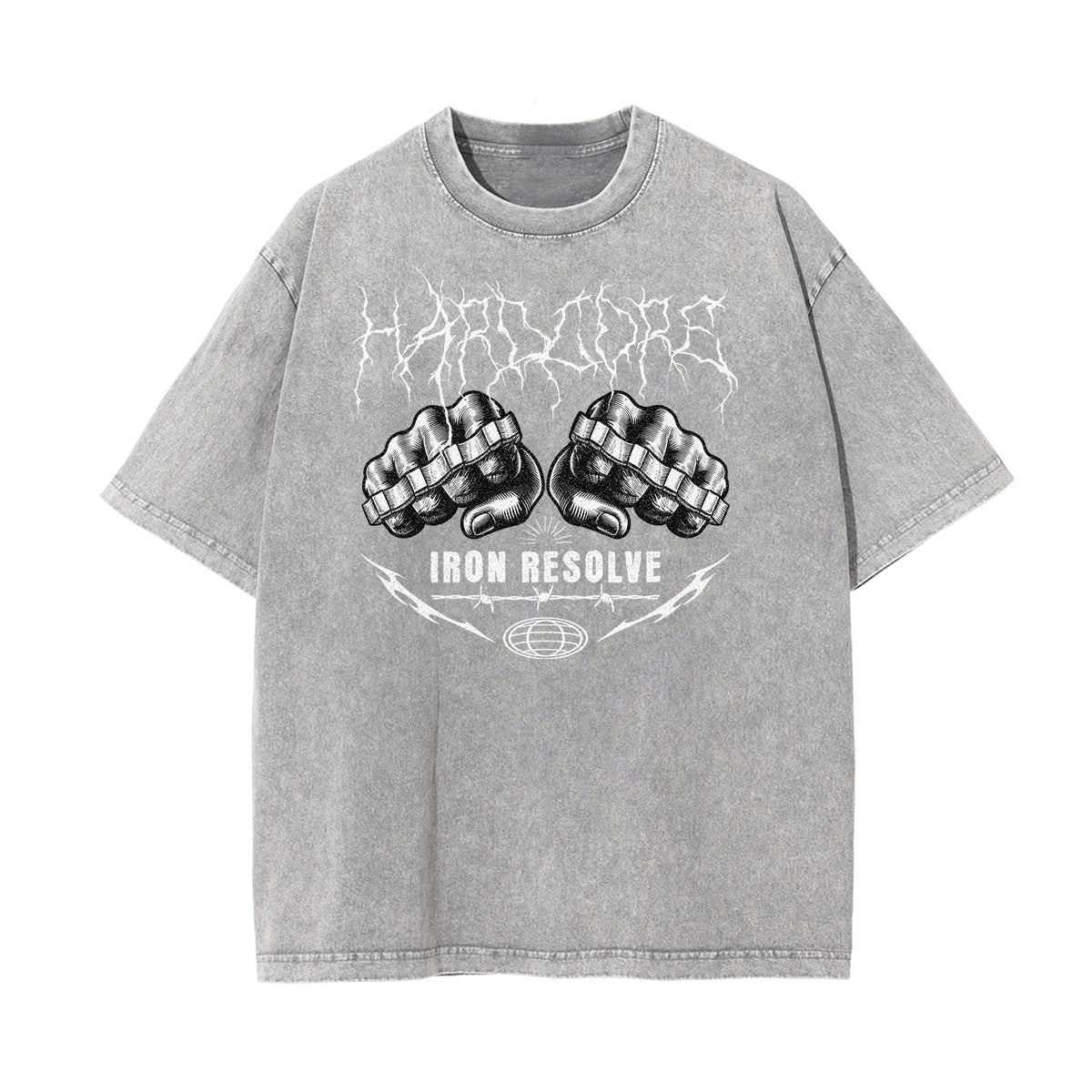 Washed Gangster Style Graphic Cotton Tee