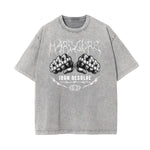 Washed Gangster Style Graphic Cotton Tee