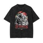 Stone Wash Gangster Style Pattern T Shirt