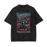 Stone Wash Gangster Style Pattern T Shirt