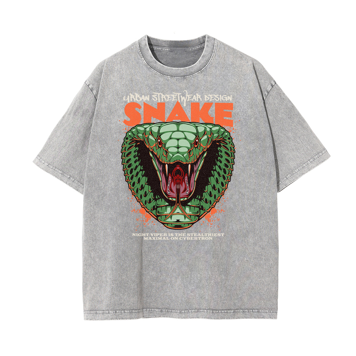 Washed Gangster Style Graphic Cotton Tee