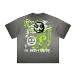 Vintage Frayed Graffiti Pattern Tee