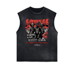 Camiseta sin mangas con estampado de grafiti desgastado