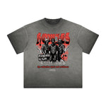 Vintage Frayed Graffiti Pattern Tee