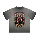 Vintage Frayed Chinese Zodiac Pattern Tee