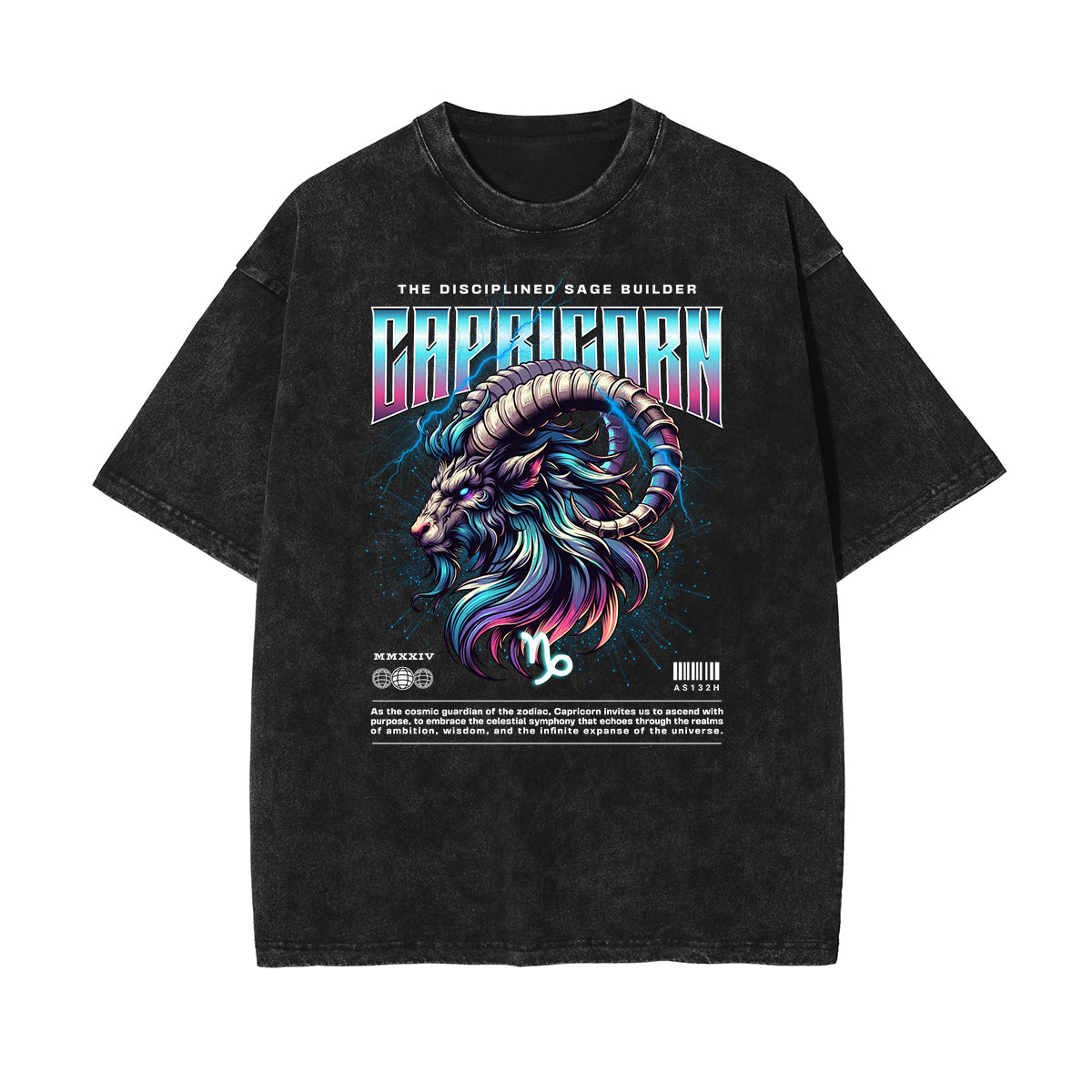 Washed Chinese Zodiac Graphic Cotton Tee