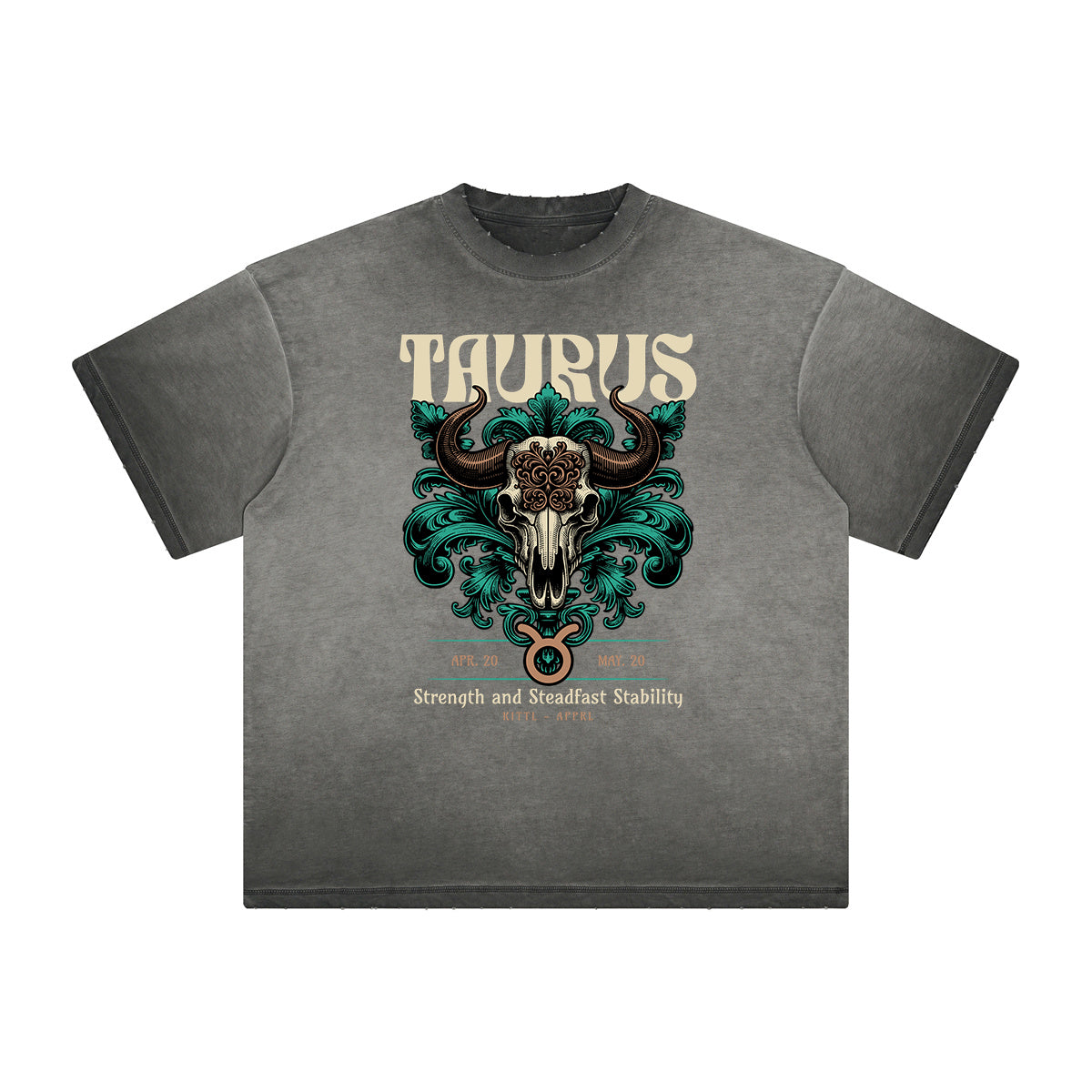 Vintage Frayed Chinese Zodiac Pattern Tee