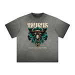 Vintage Frayed Chinese Zodiac Pattern Tee