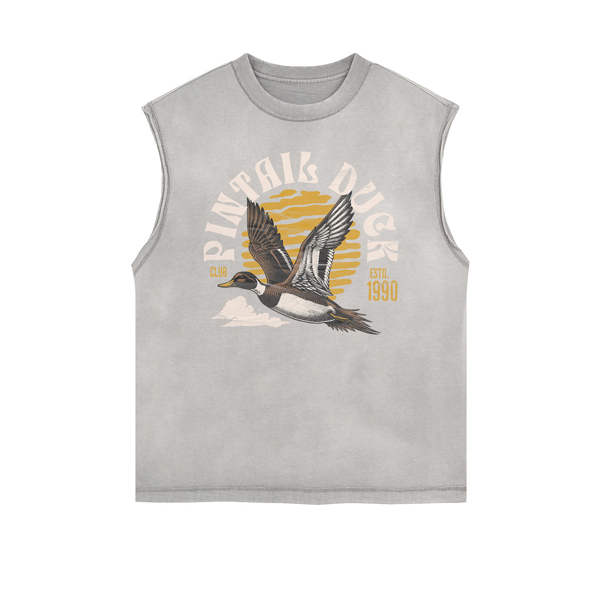 Camiseta sin mangas con estampado retro desgastado