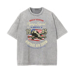 Camiseta con estampado retro revival lavado a la piedra
